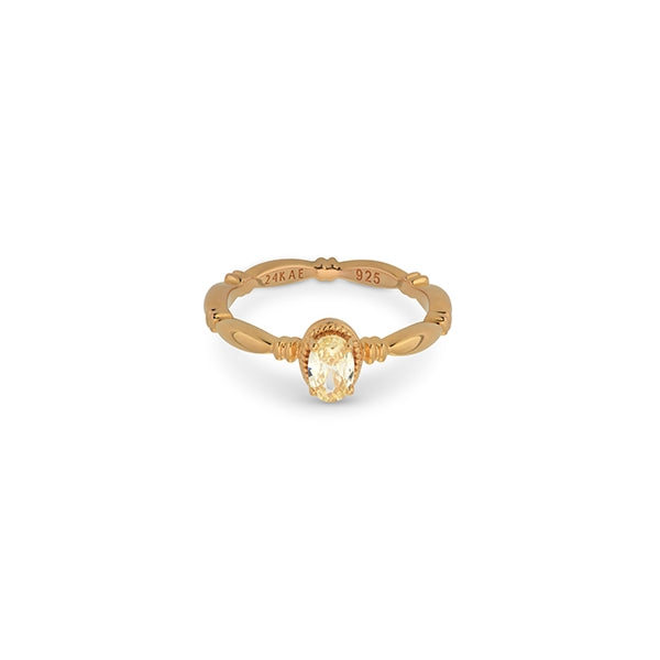 24KAE JEWELS JEWELRY Mod. 12441Y/58 gold ring with a sparkling gemstone