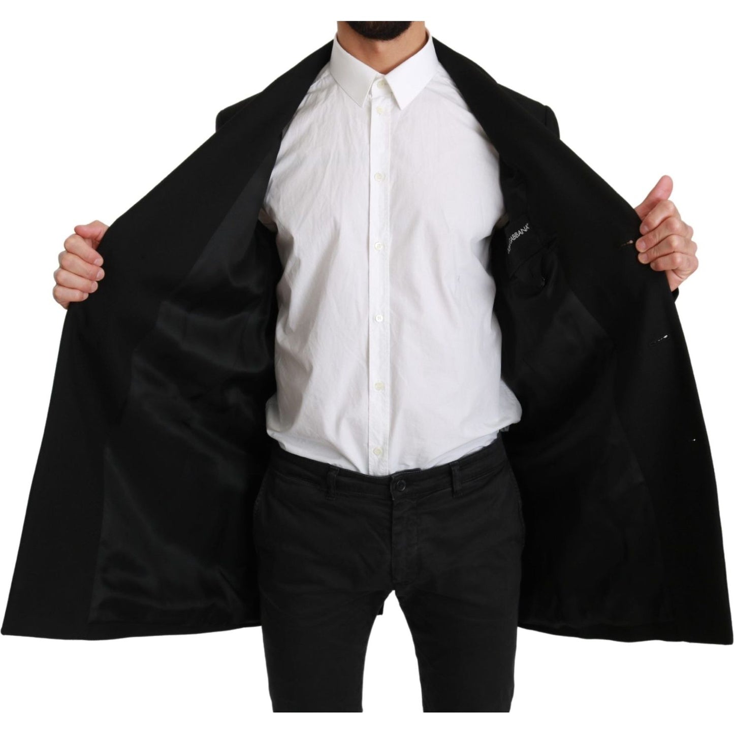 Dolce & Gabbana Black 100% Wool Jacket Coat Blazer JKT2591-50