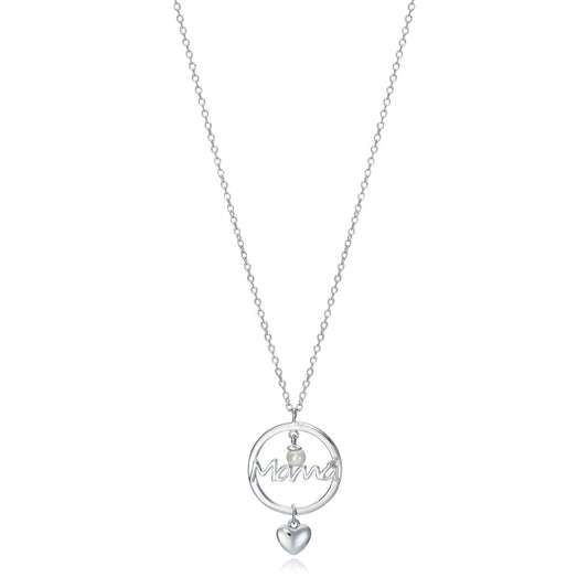 Silver necklace with 'Mama' pendant and heart charm, model VICEROY JEWELS Mod. 13054C000-60, for ladies. 42mm case, quartz analog.