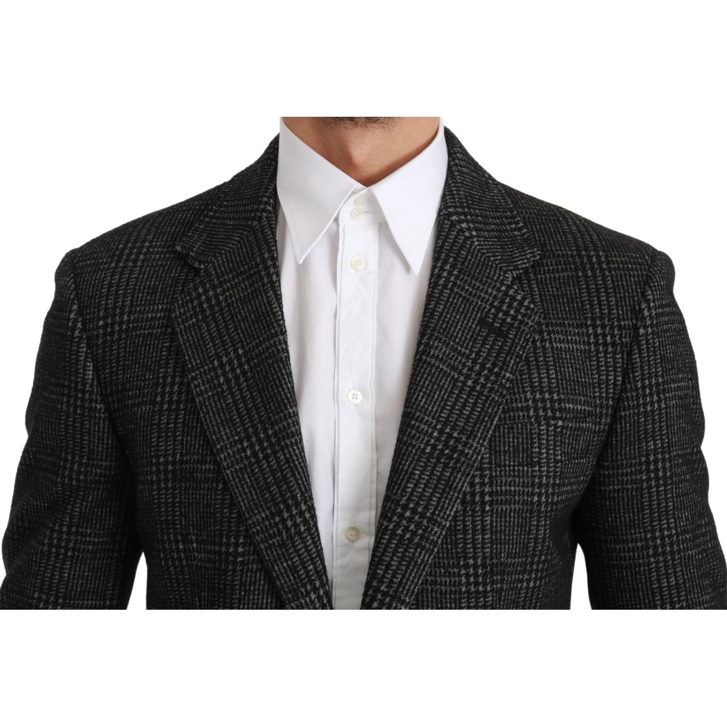 Dolce & Gabbana Gray Plaid Check Slim Fit Jacket Blazer KOS1778-46