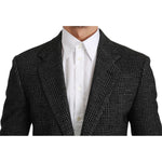 Dolce & Gabbana Gray Plaid Check Slim Fit Jacket Blazer KOS1778-46