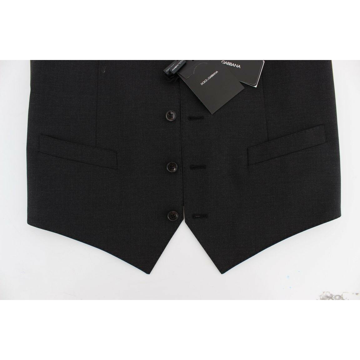 Dolce & Gabbana Gray Wool Stretch Dress Blazer Vest VE10110-50