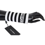 Dolce & Gabbana Black White Wool DGMillennials Wristband Wrap