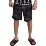 Dolce & Gabbana Black Polka Dots Beachwear Shorts Swimwear BIK1095-IT4