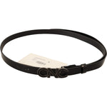 Costume National Black Leather Letter Logo Buckle Belt BEL61011 -85
