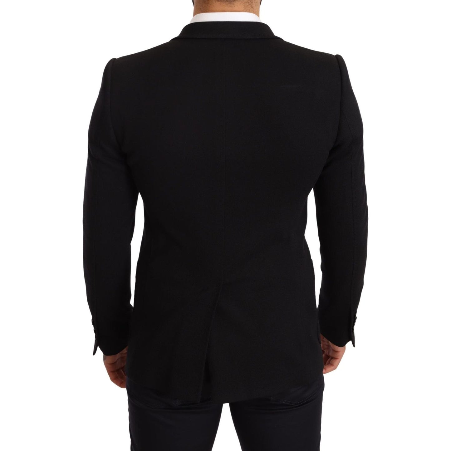 Dolce & Gabbana Black Cotton Slim Fit Coat Jacket Blazer JKT2852-48