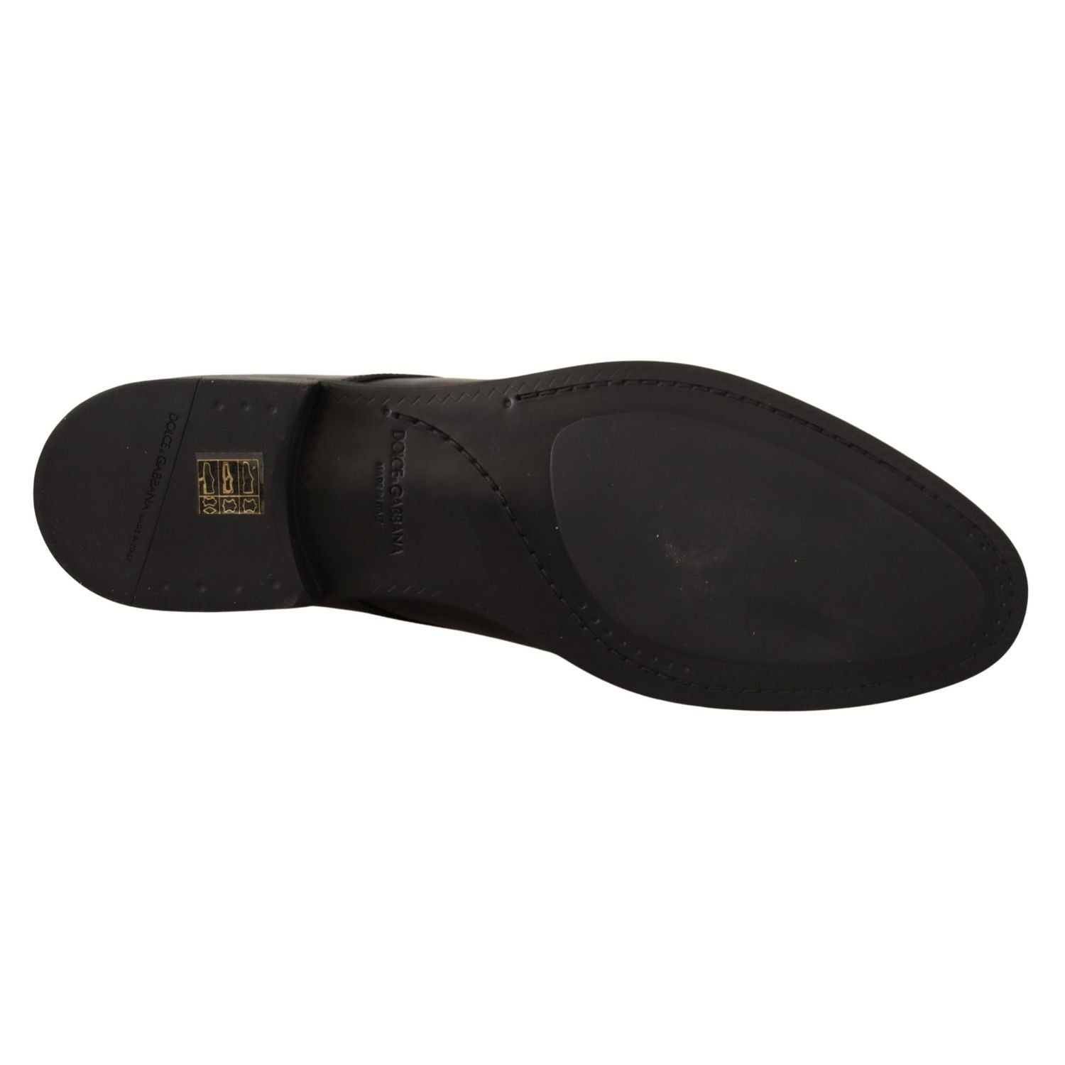 Dolce & Gabbana Black Leather Lace Up Men Dress Derby Shoes