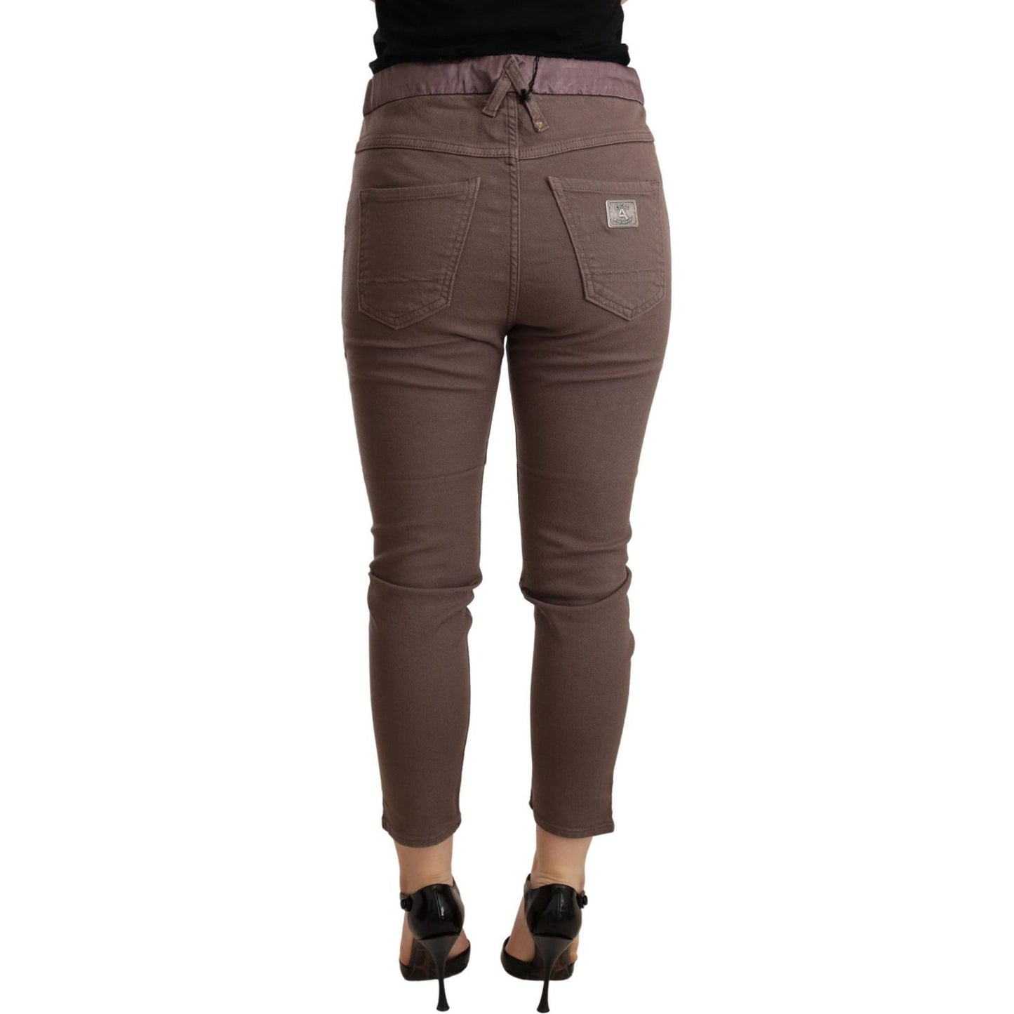 CYCLE Brown Mid Waist Cropped Skinny Stretch Trouser CYCLE