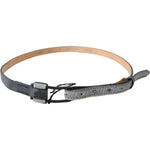 Ermanno Scervino Black Leather Fringes Logo Buckle Belt BEL61005-85
