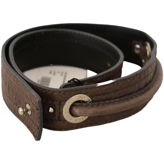 Costume National Brown Leather Silver Fastening Belt