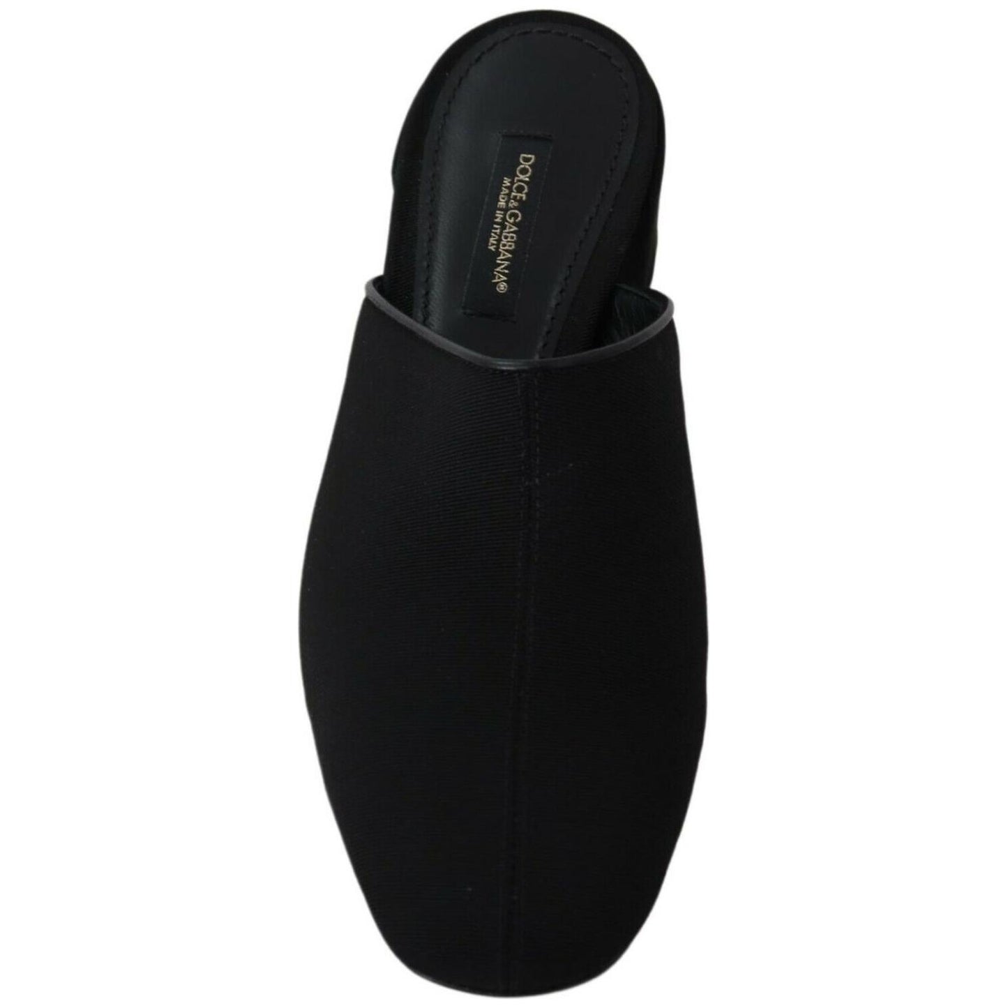Dolce & Gabbana Black Grosgrain Slides Sandals Women Shoes WOMAN SANDALS