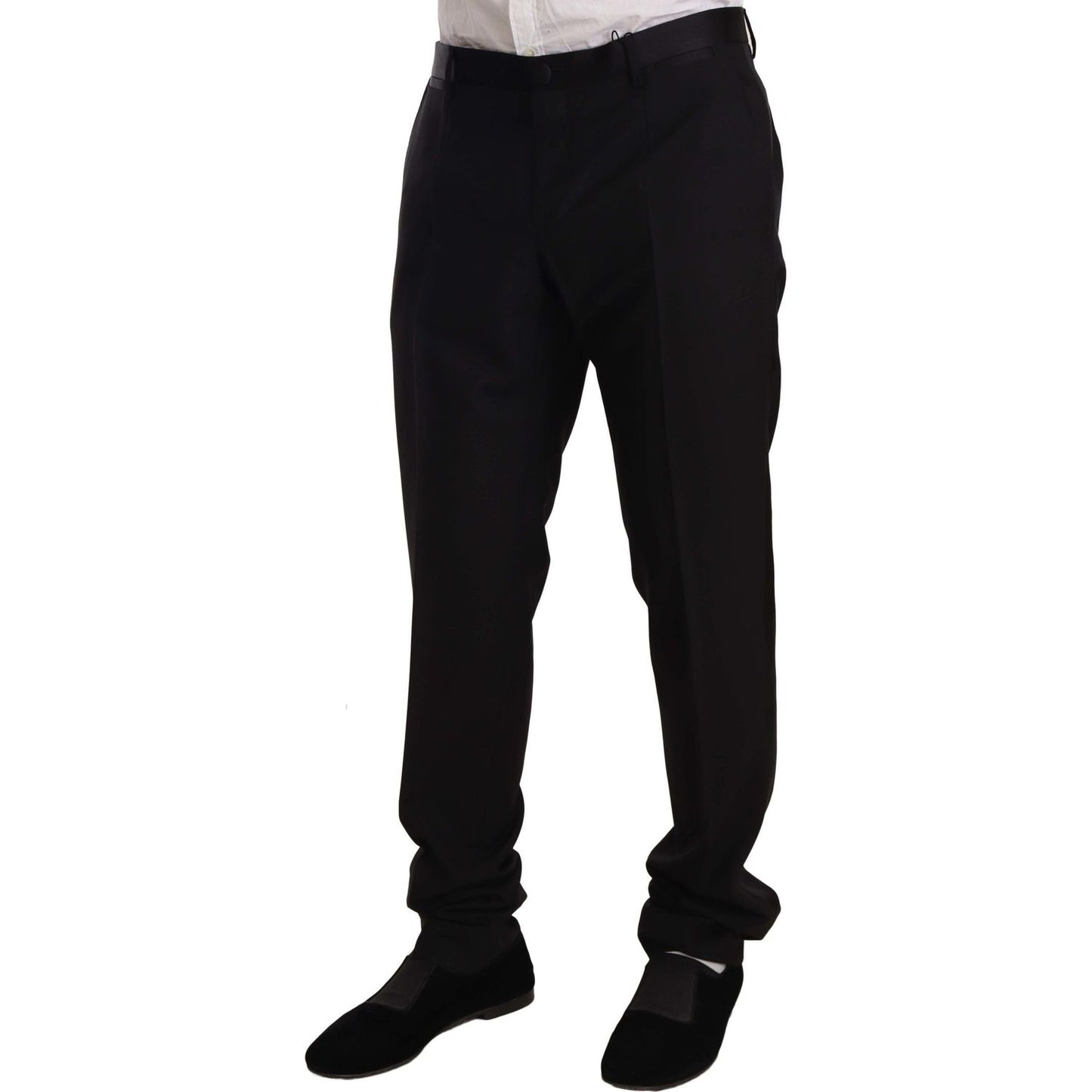 Dolce & Gabbana Black Wool Formal Tuxedo Trouser Pants PAN72252 -56