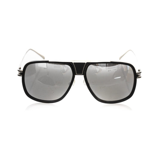 Frankie Morello Black Metallic Fibre Men Sunglass