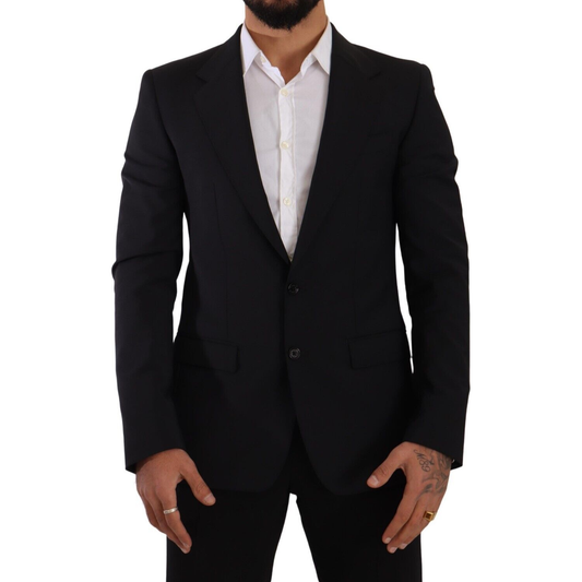 Dolce & Gabbana Black Slim Fit Vest 2 Button MARTINI Blazer
