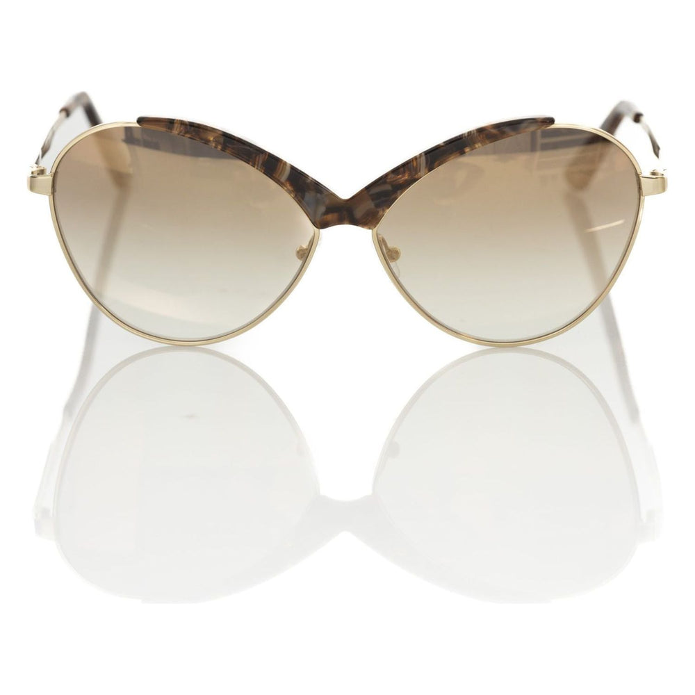 Frankie Morello Beige Metallic Women Sunglass FR-22086