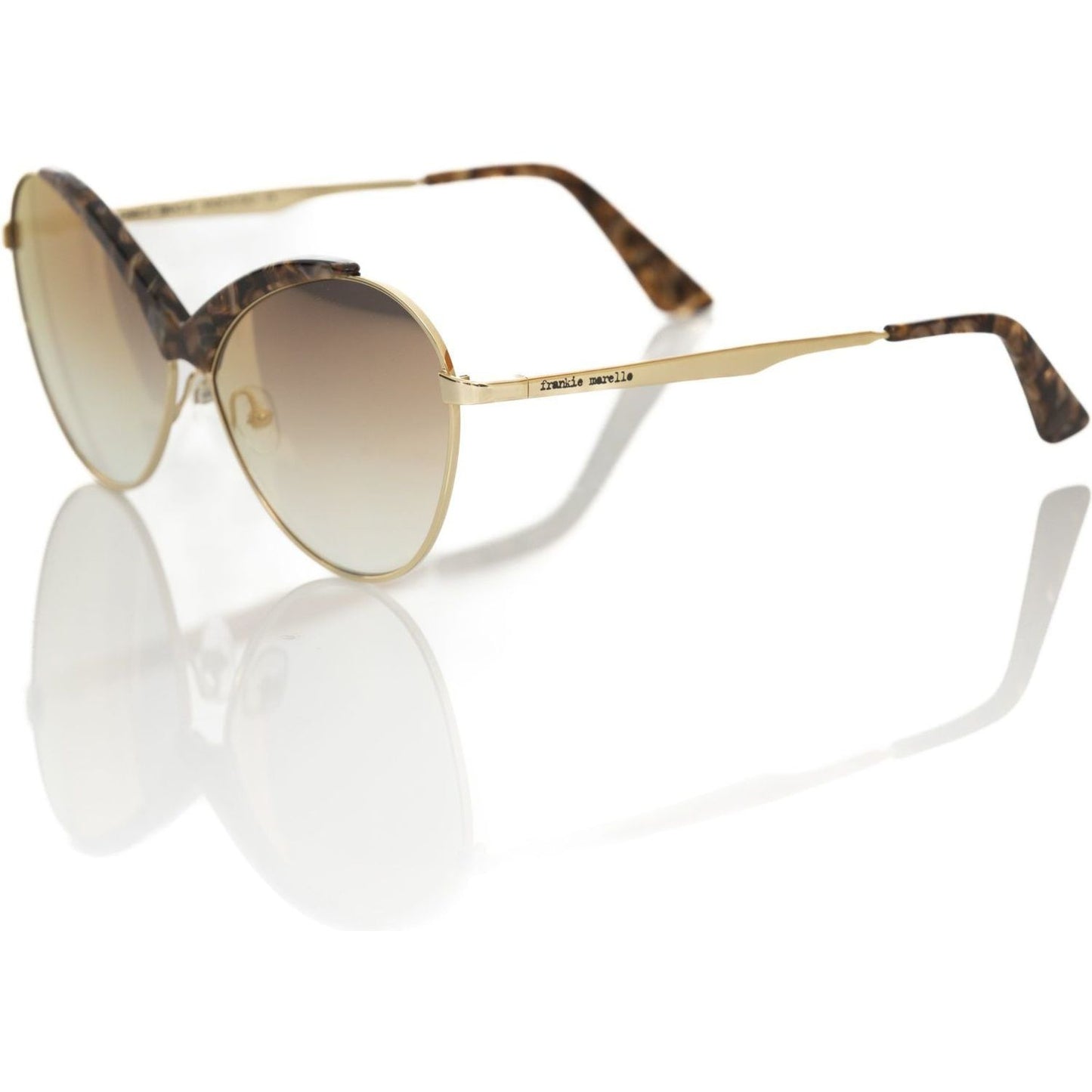 Frankie Morello Beige Metallic Women Sunglass FR-22086