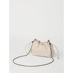 Brunello Cucinelli Bucket Mellow mini bag in Soft leather with Precious Chain