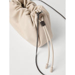 Brunello Cucinelli Bucket Mellow mini bag in Soft leather with Precious Chain