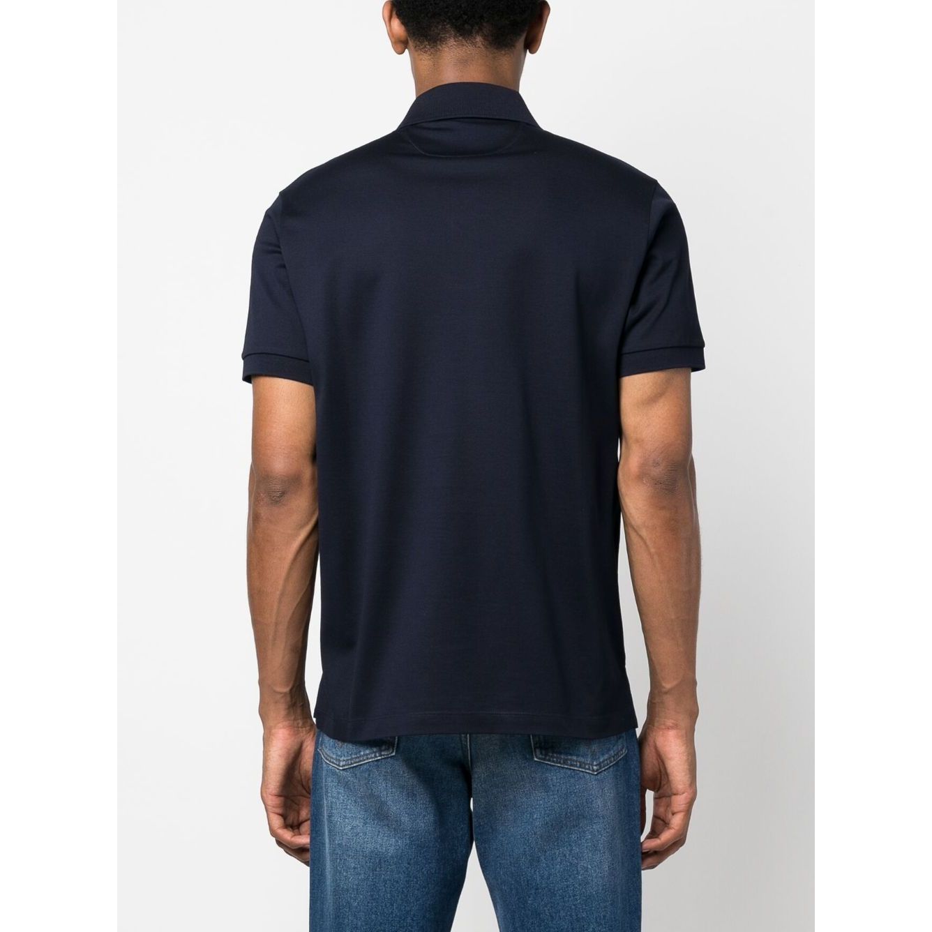 Back view of navy blue PS By Paul Smith T-shirts and Polos Blue with short sleeves and collar.