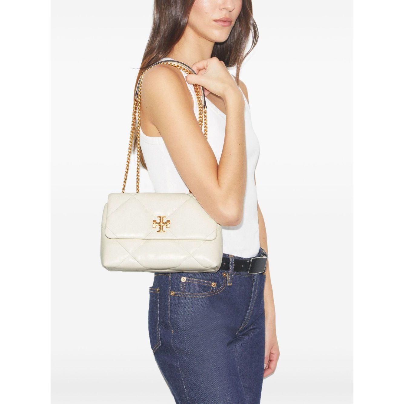 Tory Burch Kira Diamond small leather shoulder bag