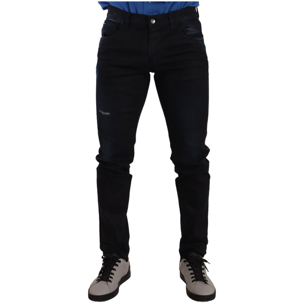 Dolce & Gabbana Blue Cotton Stretch Skinny Denim Trouser Jeans