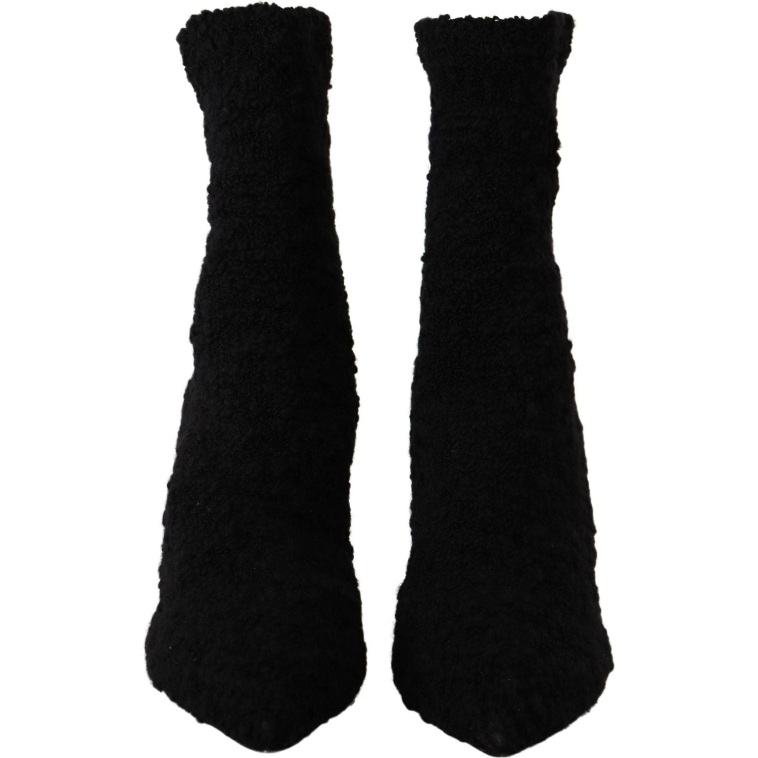 Dolce & Gabbana Black Stiletto Heels Mid Calf Women Boots