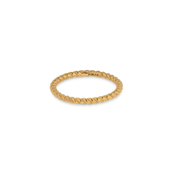 24KAE JEWELS JEWELRY Mod. 12423Y/60 gold twisted ring elegant design