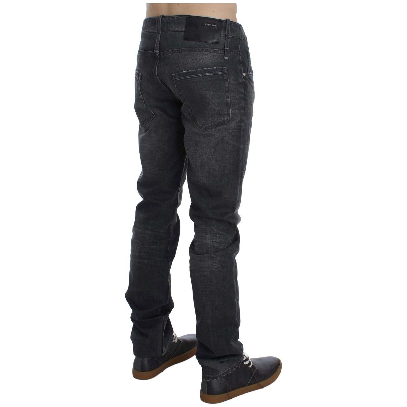 Acht Gray Cotton Regular Low Fit Jeans SIG30455-1