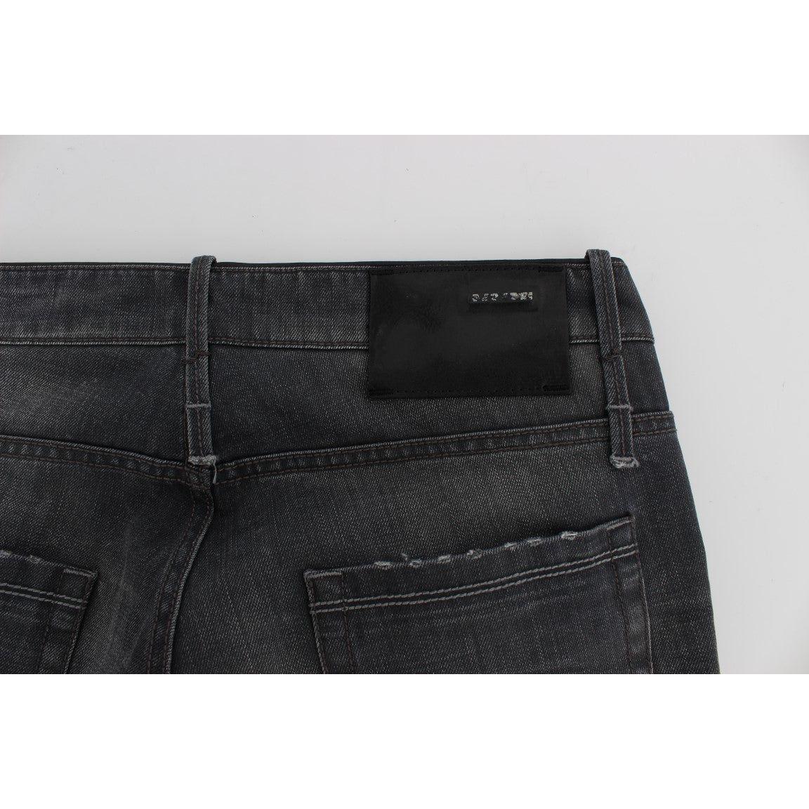 Acht Gray Cotton Regular Low Fit Jeans