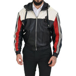 Dolce & Gabbana Black Leather Hooded Blouson Coat Jacket JKT3338- 46