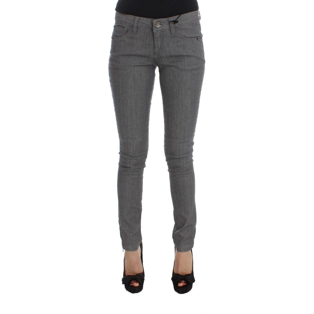 Costume National Gray Cotton Blend Slim Fit Jeans SIG30113-1