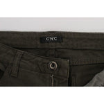 Costume National Chic Slim Fit Green Cotton Jeans Costume National Black