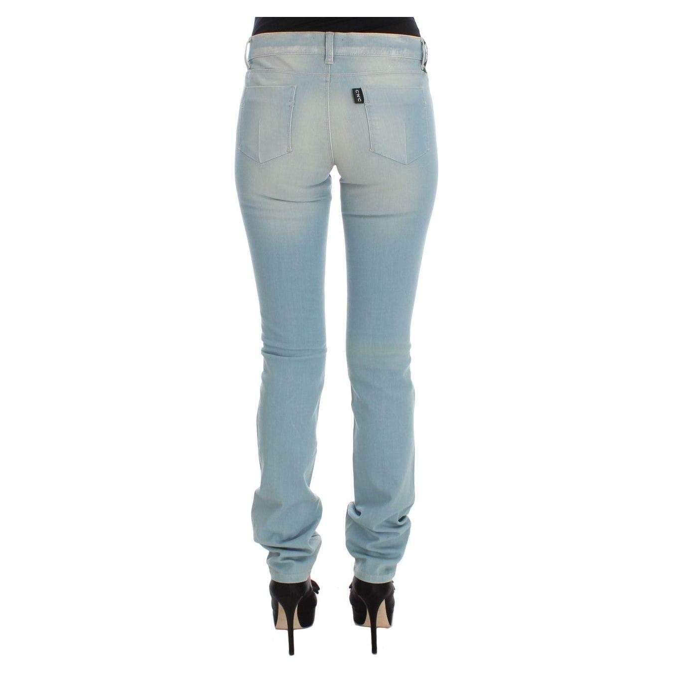 Costume National Blue Cotton Blend Super Slim Fit Jeans Jeans & Pants