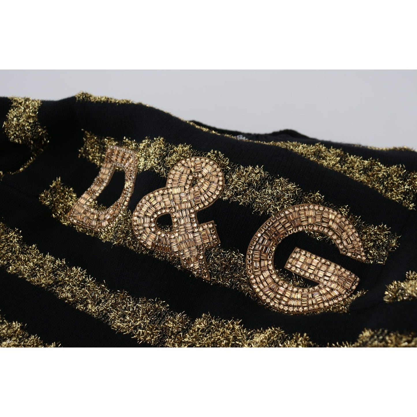 Dolce & Gabbana Black Gold D&G Crystal Cashmere Sweater