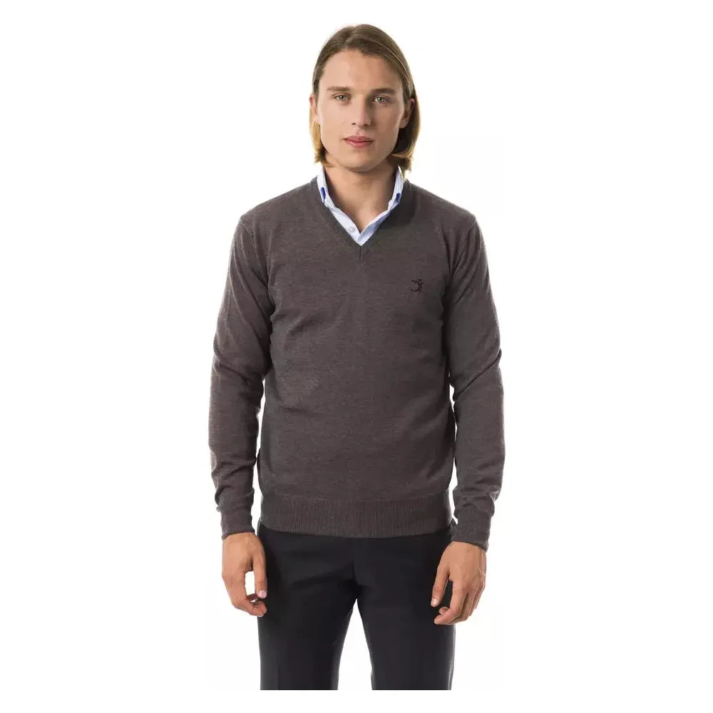 Uominitaliani Gray Merino Wool Men Sweater UO-17056-S