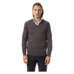 Uominitaliani Gray Merino Wool Men Sweater UO-17056-S