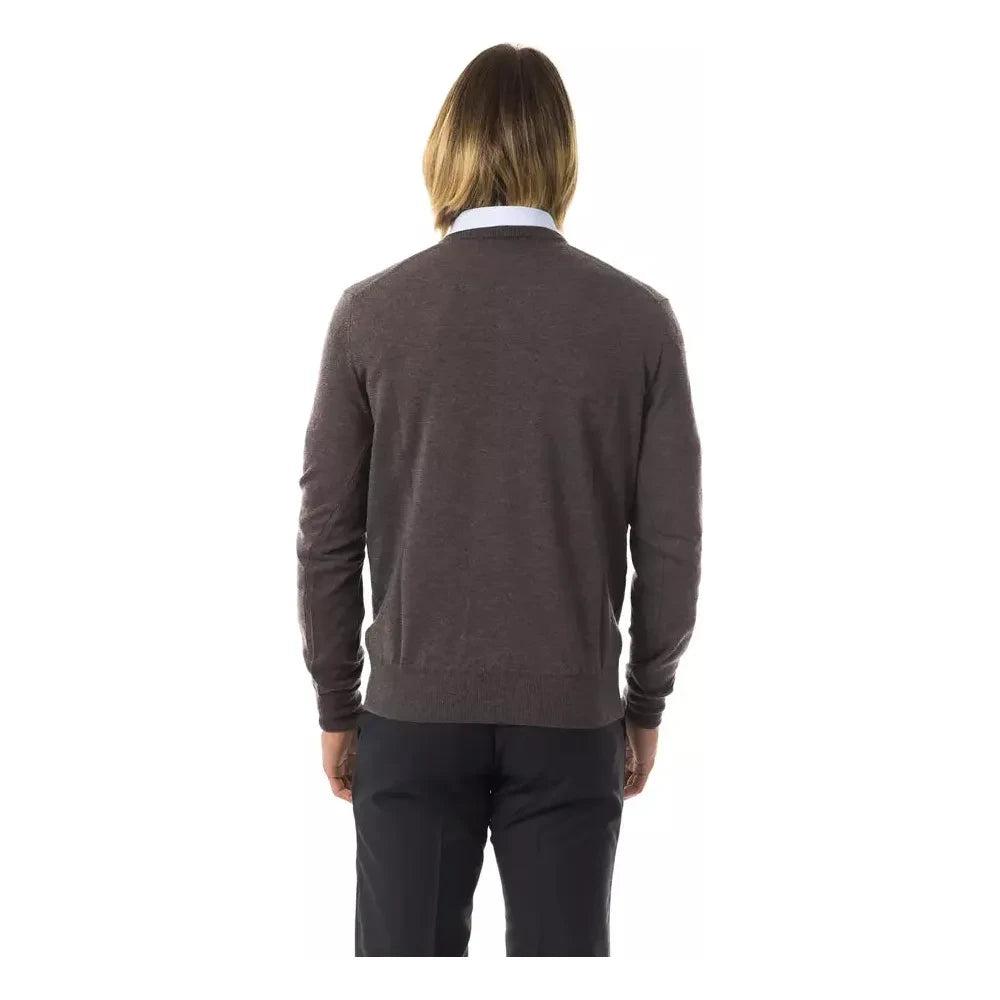 Uominitaliani Gray Merino Wool Men Sweater UO-17056-S