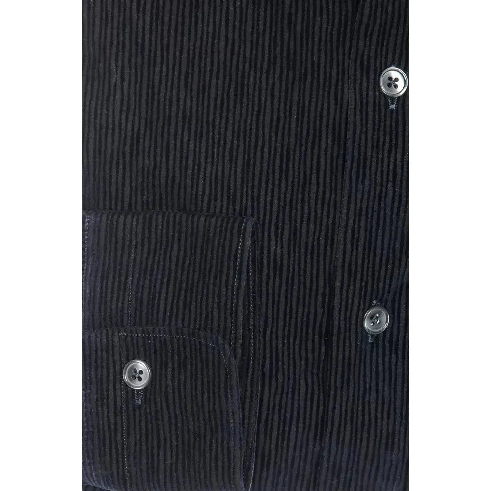 Robert Friedman Black Cotton Men Shirt RO-20405-M