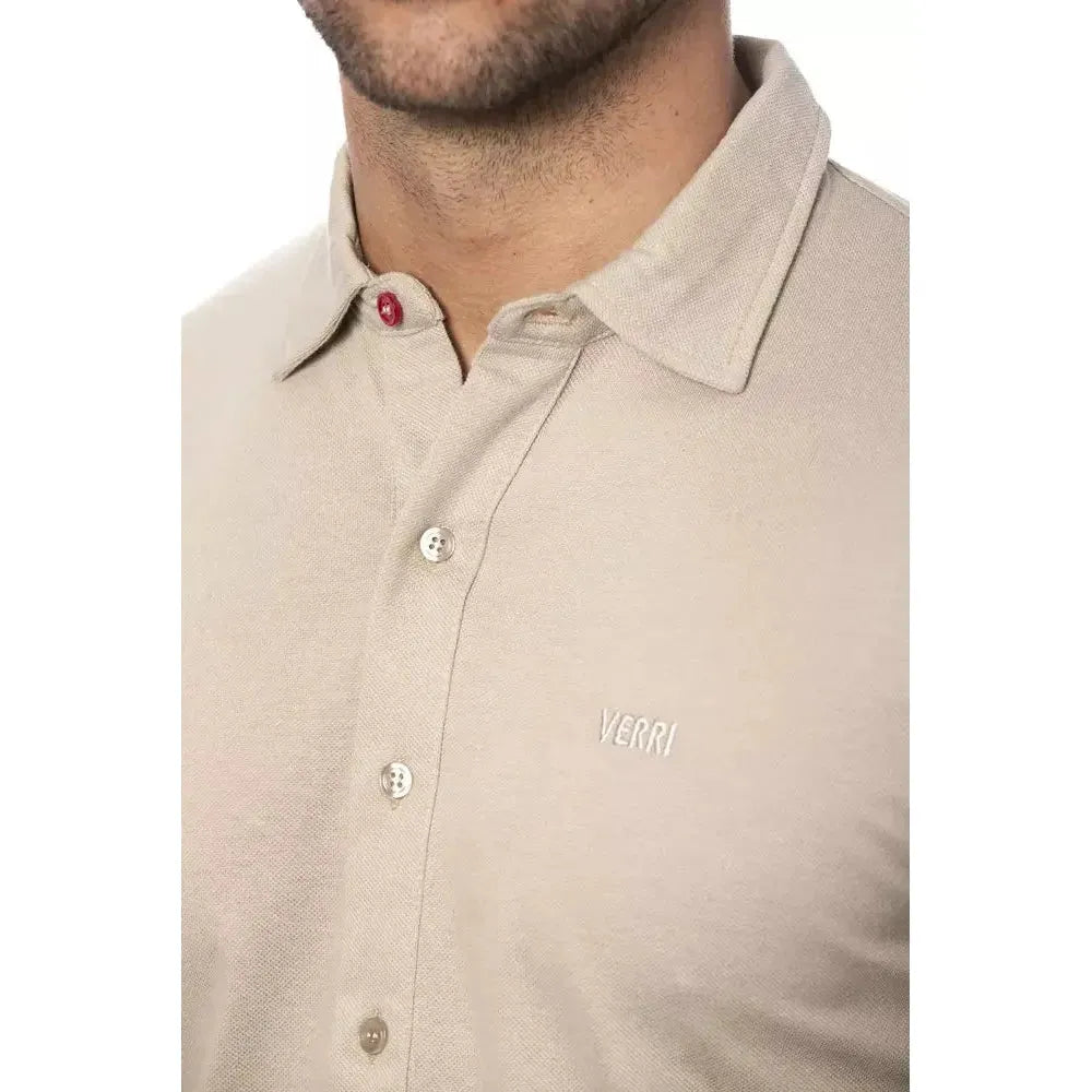 Verri Beige Cotton Men Shirt VE-18291-XXL