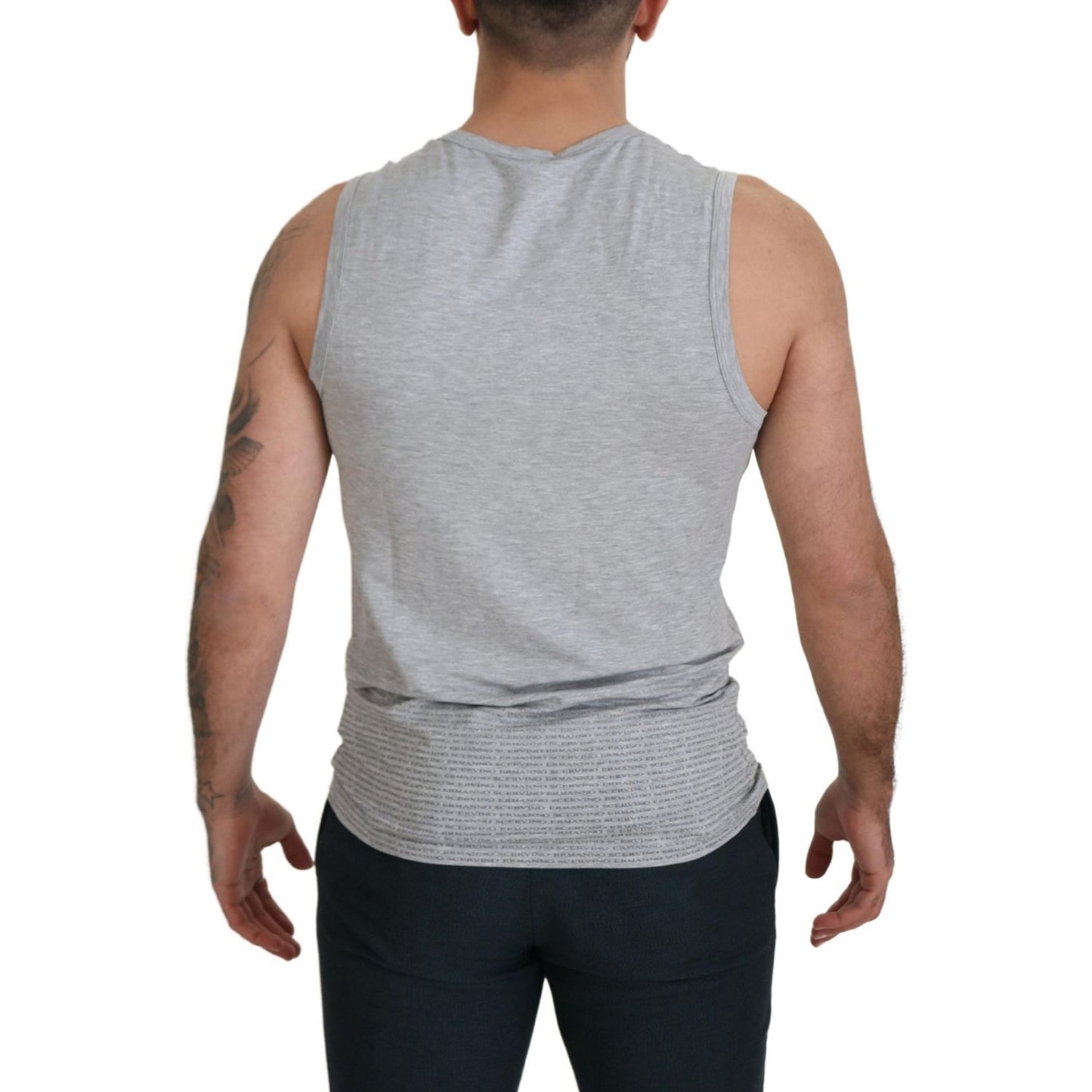 Ermanno Scervino Grey Sleeveless Men Pullover T-shirt TSH83056-48