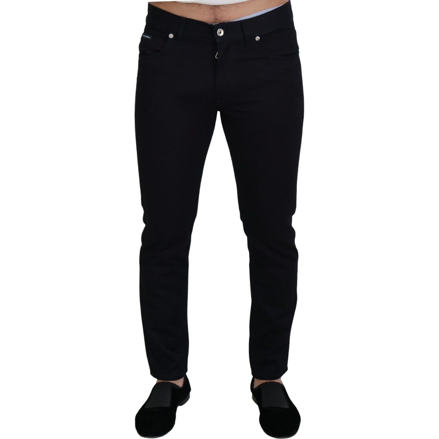 Dolce & Gabbana Black Cotton Skinny Casual Denim Jeans PAN73387 - 48
