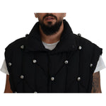 Dolce & Gabbana Black Sleeveless DG Metal Embellishment Jacket JKT3607-50