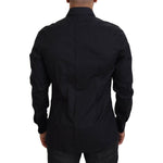 Dolce & Gabbana Black Roses Slim Fit Cotton Shirt TSH83808 -38