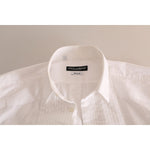 Dolce & Gabbana White GOLD Formal Cotton Tuxedo Dress Shirt TSH84110-38