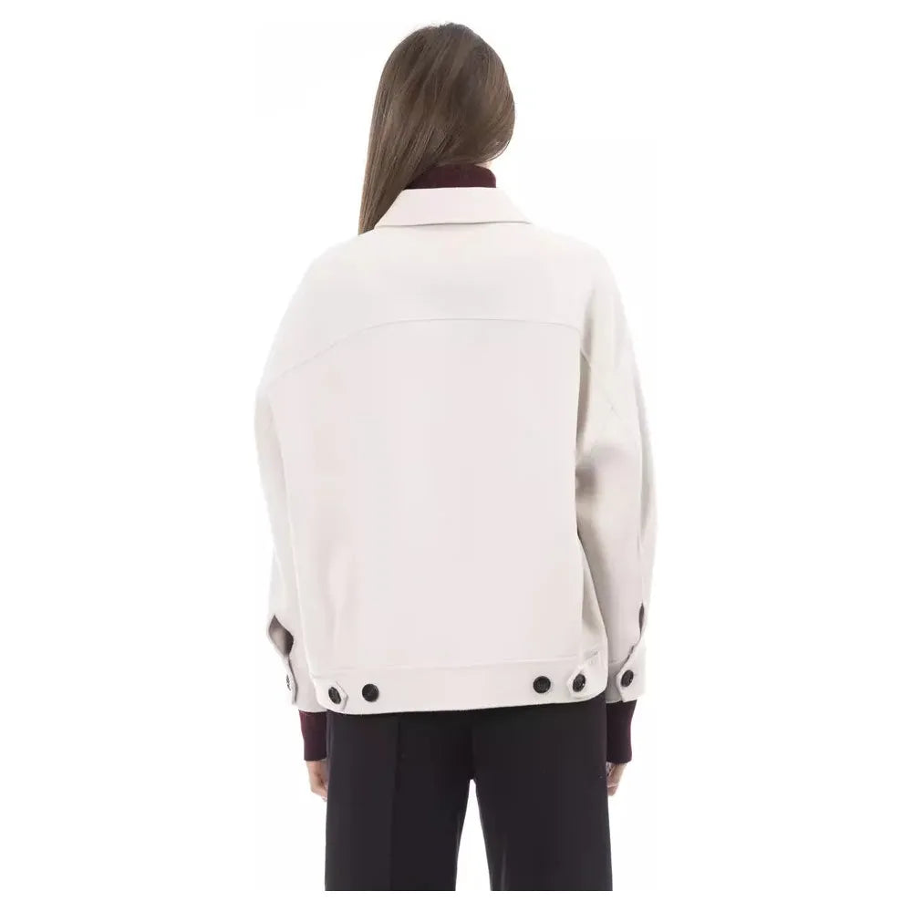 Alpha Studio Elegant White Wool Blazer Jacket ALST-23539-IT40|S-FBB-82