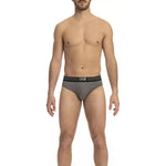 Cavalli Class Gray Cotton Men Brief Cavalli Class Rosy Brown