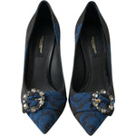 Dolce & Gabbana Elegant Blue Crystal Embellished Pumps Dolce & Gabbana Dark Slate Gray