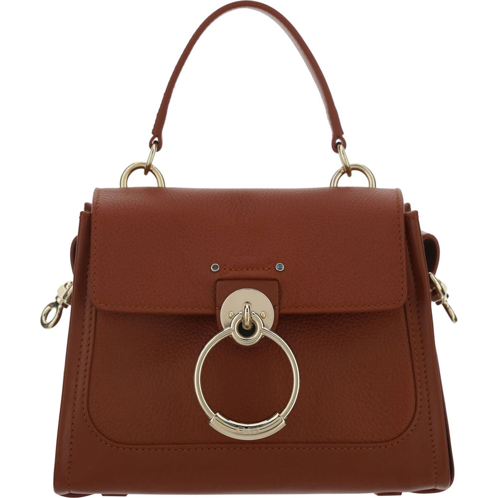 Chloé Elegant Sepia Brown Calfskin Shoulder Handbag 7613386128812