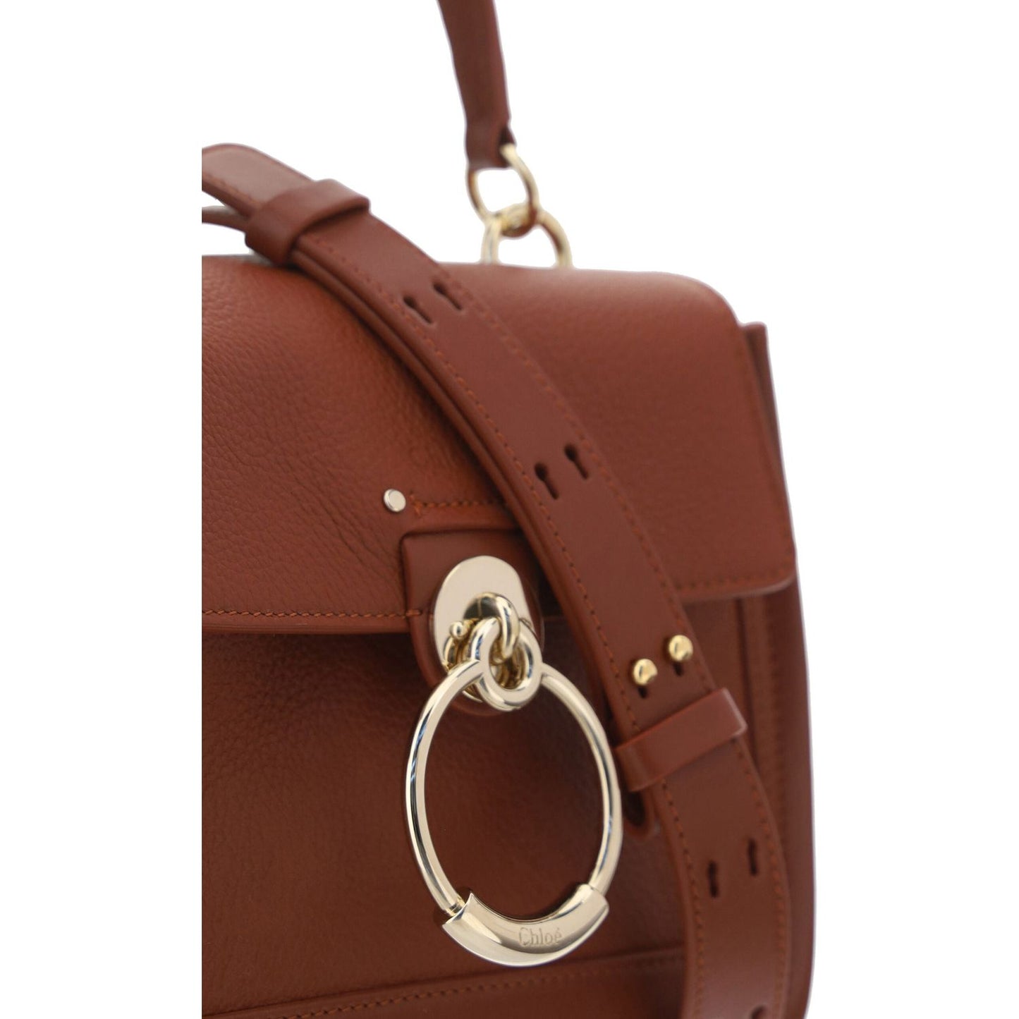 Chloé Elegant Sepia Brown Calfskin Shoulder Handbag 7613386128812