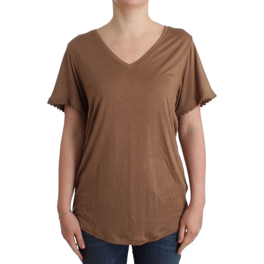 John Galliano Brown shortsleeved top